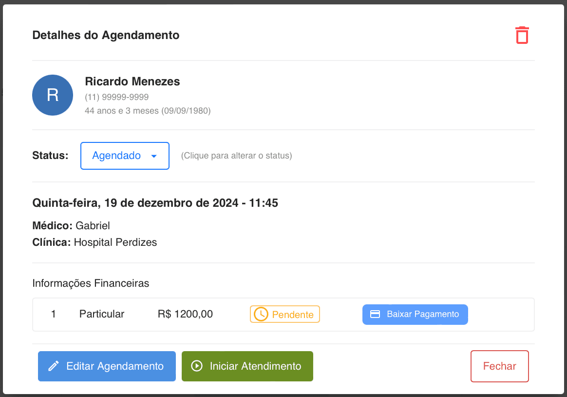 Status da Consulta
